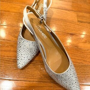 J.Renee Sparkling Rhinestones Silver Slingback Heels